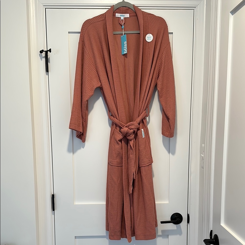 Rust Waffle Knit Robe